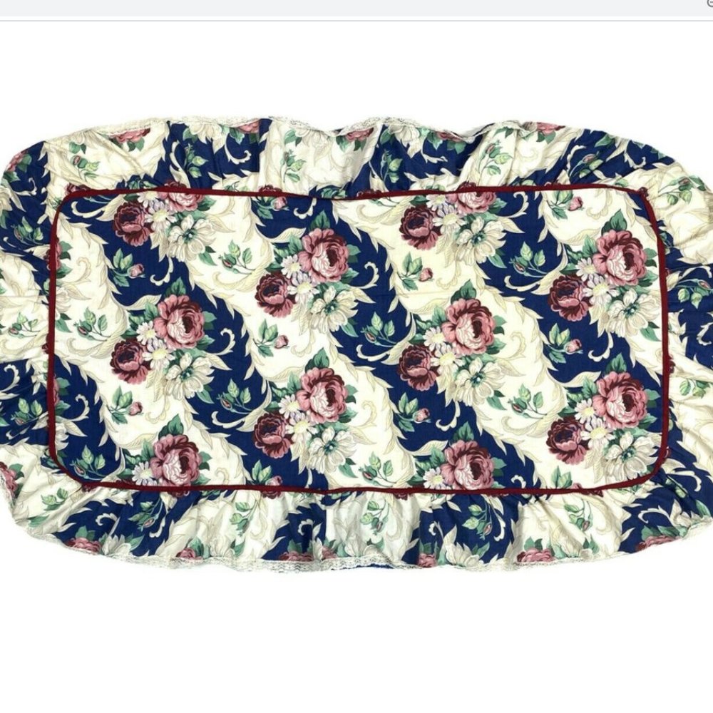 Vintage Floral Print Large King Pillowcase Sham